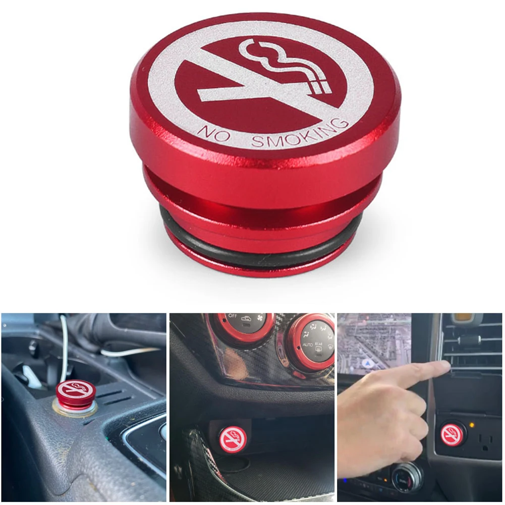 

Car Cigarette Lighter Plug NO SMOKING Button Aluminum Ignition Cap Dustproof Protective Cover 12V Socket Universal