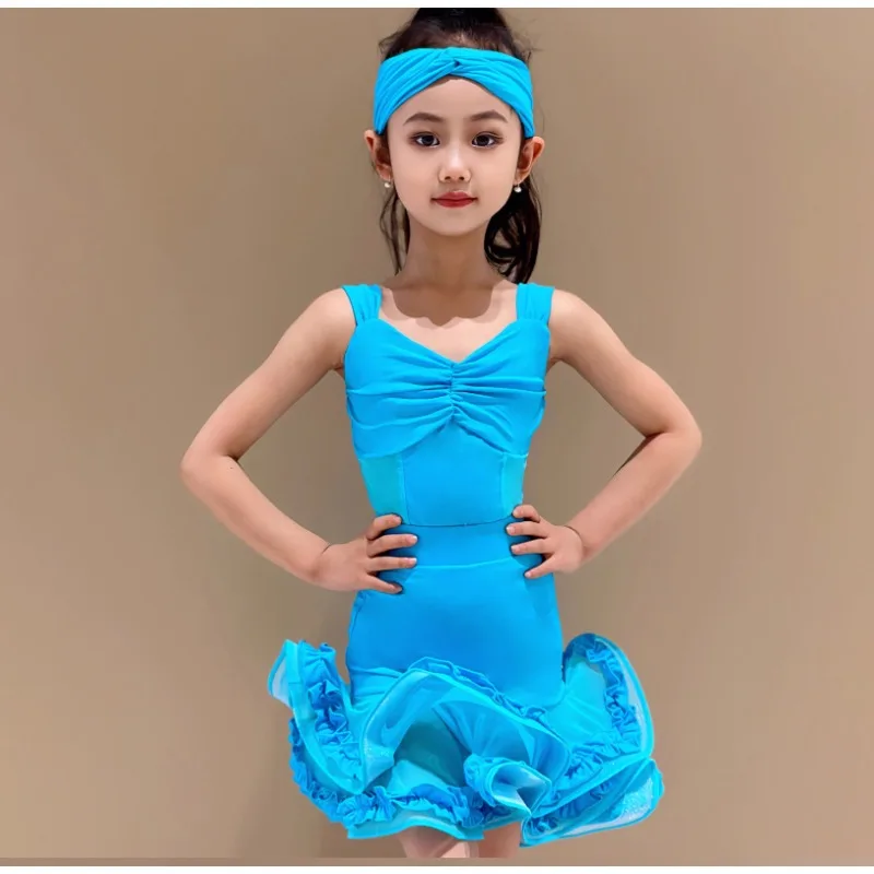 

Тренировочный костюм для латинских танцев, новый детский костюм для выступлений для девочек, конкурсные правила, высококачественное платье для латинских танцев