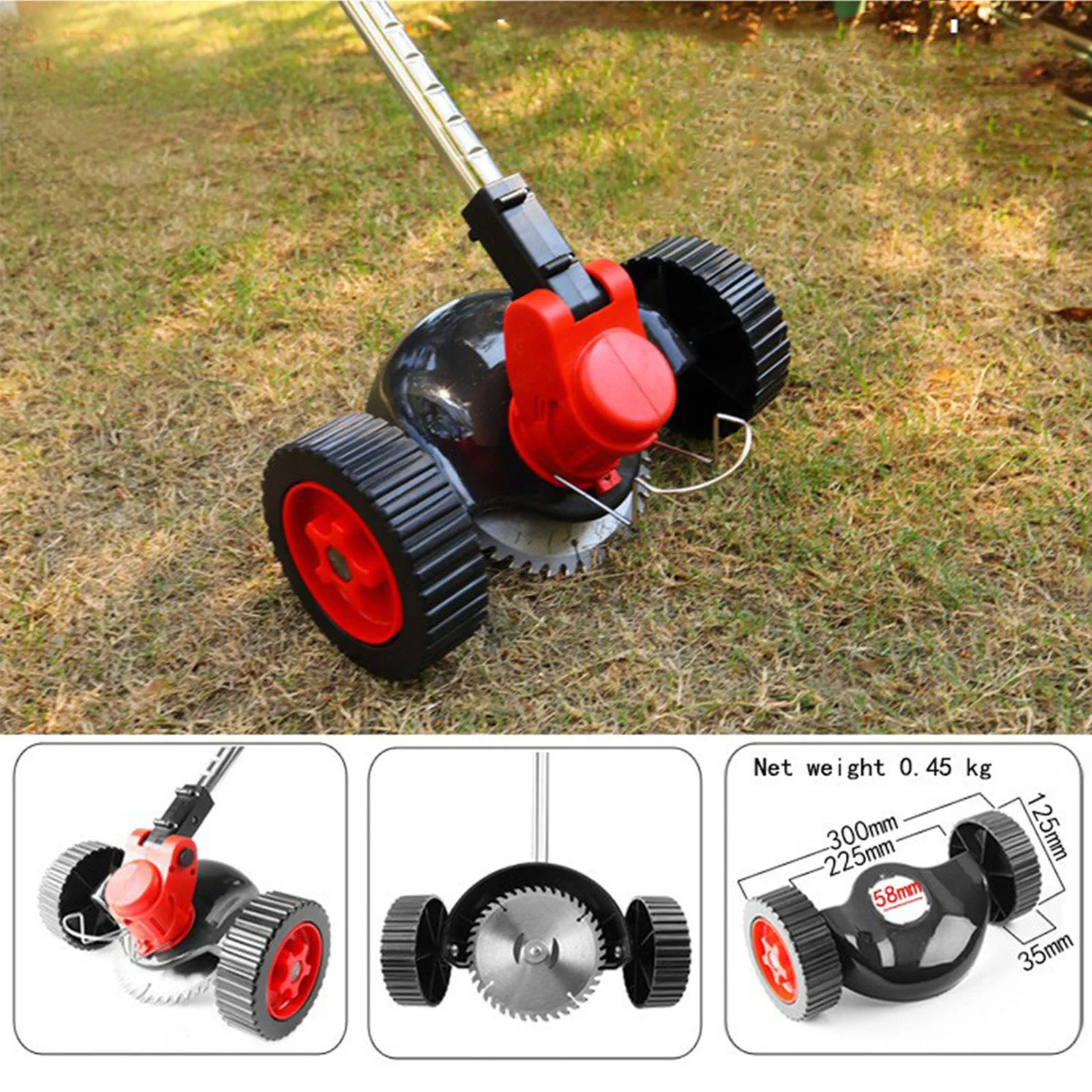 

Garden Trimmer Auxiliary Wheels Weed Trimmer Support Wheel Grass Cutter Auxiliary Wheels with Guard Outdoor Garden Supplies