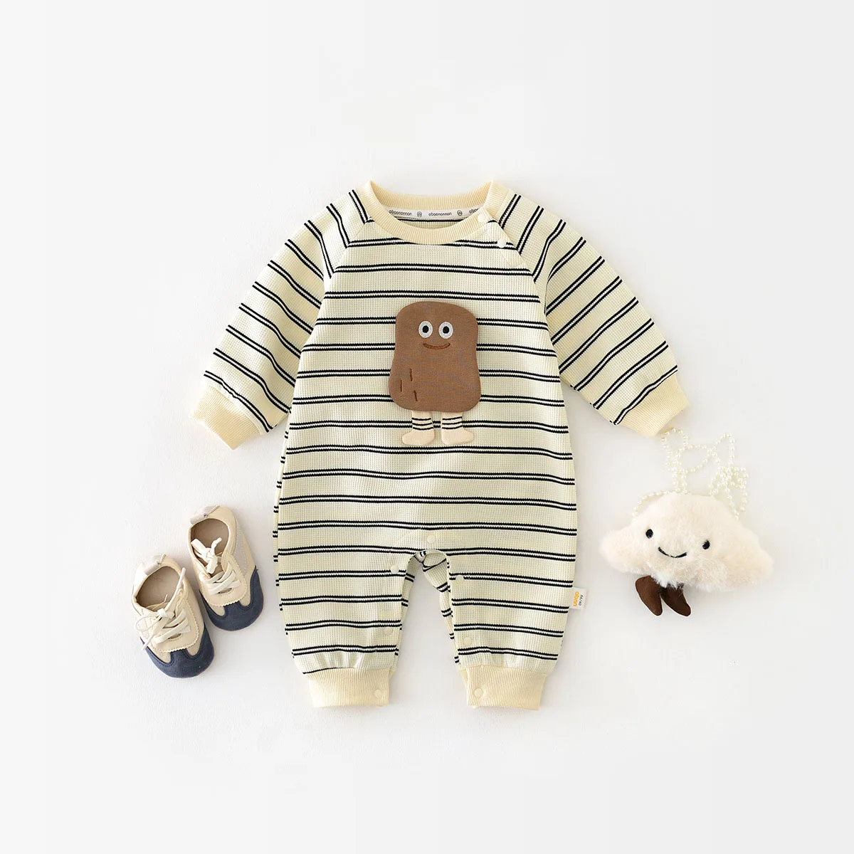 Spring New Striped Cartoon Toddler Infant Baby Jumpsuit Rompers Long Sleeve Outfit Costume Things for Babies