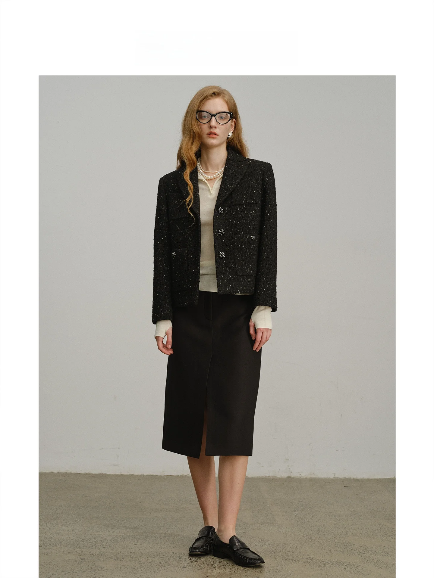 

Havehas ao Du Bla Rose Gold Wool Blend Tweed Loose Box ape Women's Jaet Luxury Sle ort Coat Polyester Cotton Blend