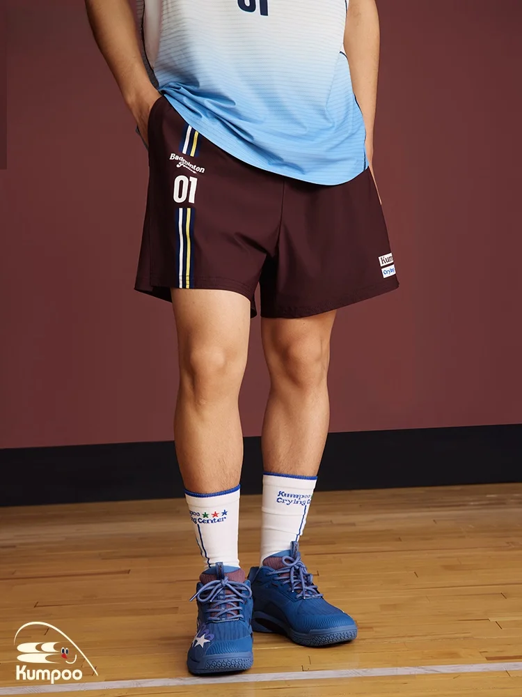 shorts-de-sport-kumpoo-pour-badminton-sechage-rapide-respirant-nouveau-style-2026-coupe-droite-pour-homme-epaisseur-normale-sans-doublure-en-polaire