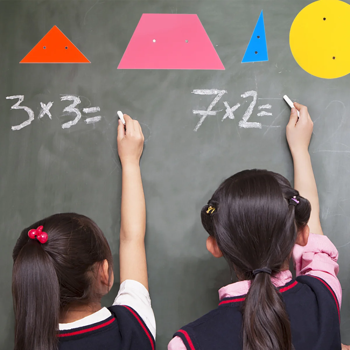 11 قطعة لوحات الهندسة المغناطيسية قسط الملونة الرياضيات أداة التدريس للأطفال على الوجهين مظاهرة الدعامة البلاستيك التعليمية