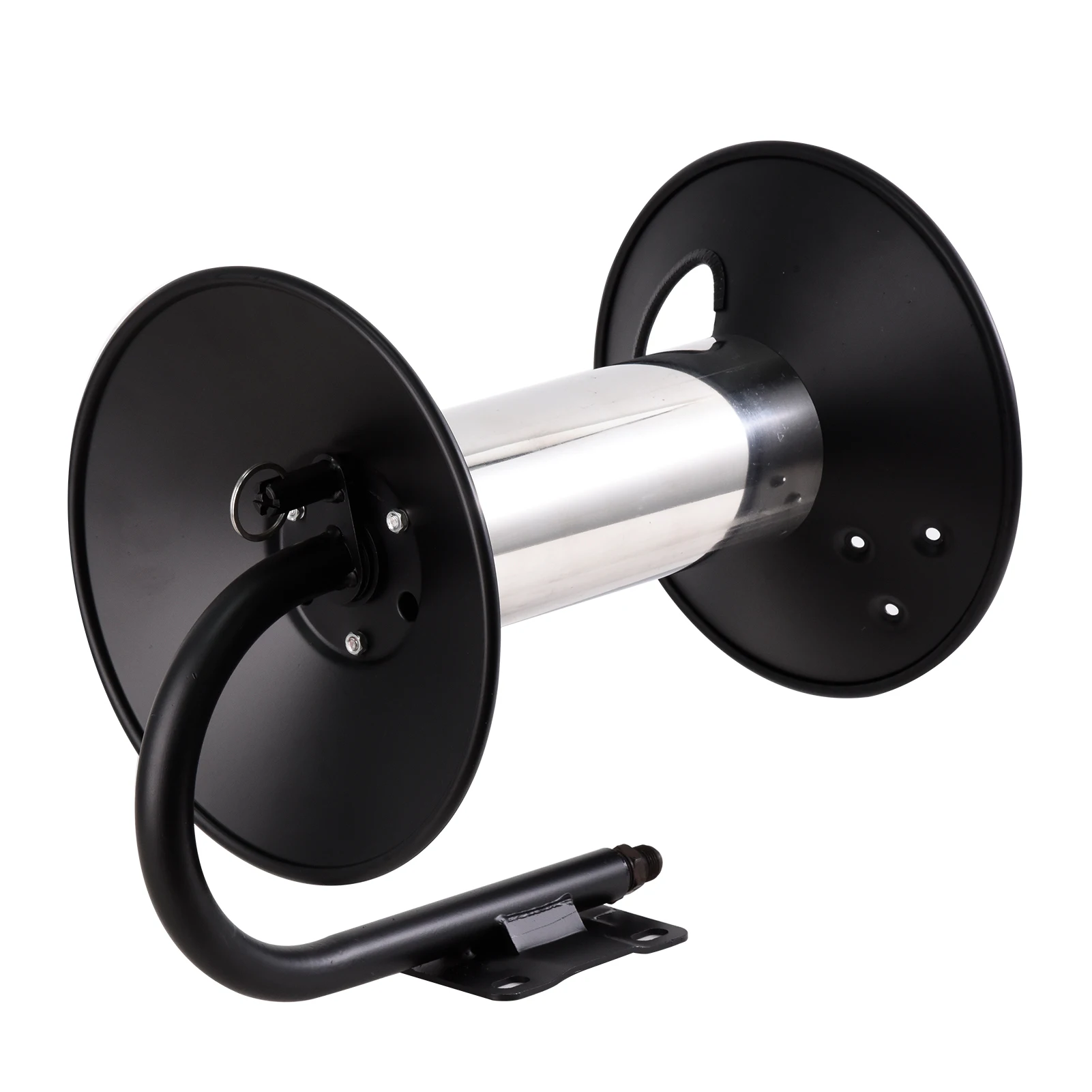 

High pressure cleaning machine hose reel 100 feet with 1.5 meters crossover hose with iron 90 degree elbow join
