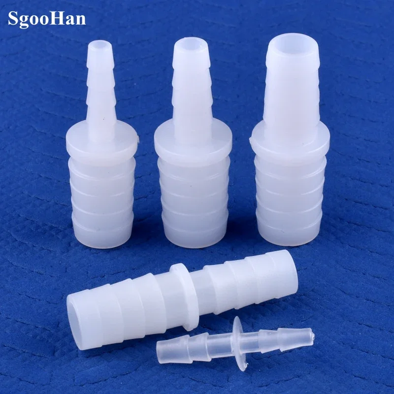 5–200 pcs pagoda-style reducing air hose connectors for aquariums and micro-irrigation systems | PE plastic | white translucent