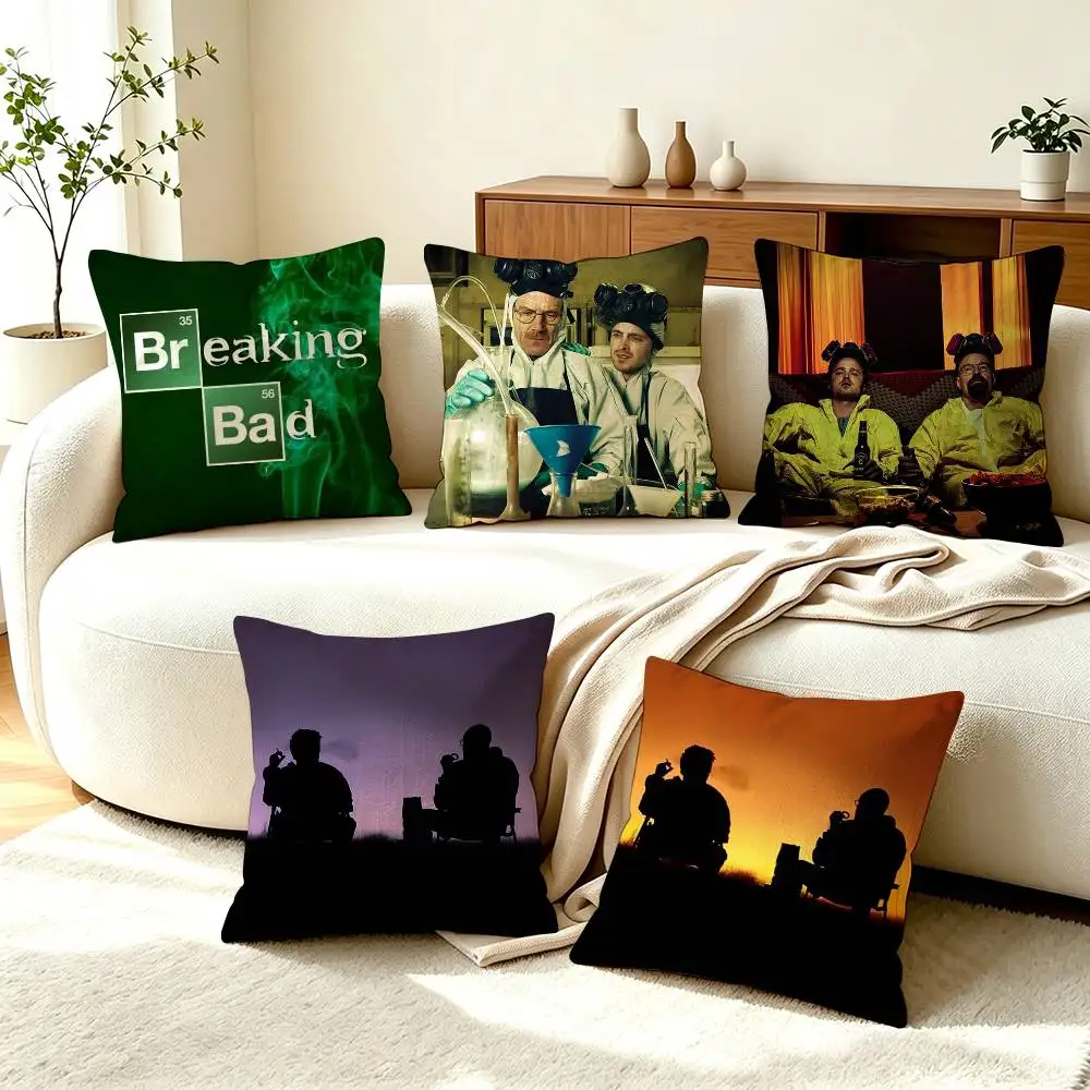 B-Breaking Bad TV Character  Pillow Case Square Double-Sided Sofa Cushion Cover Bedroom Bedside Pillow
