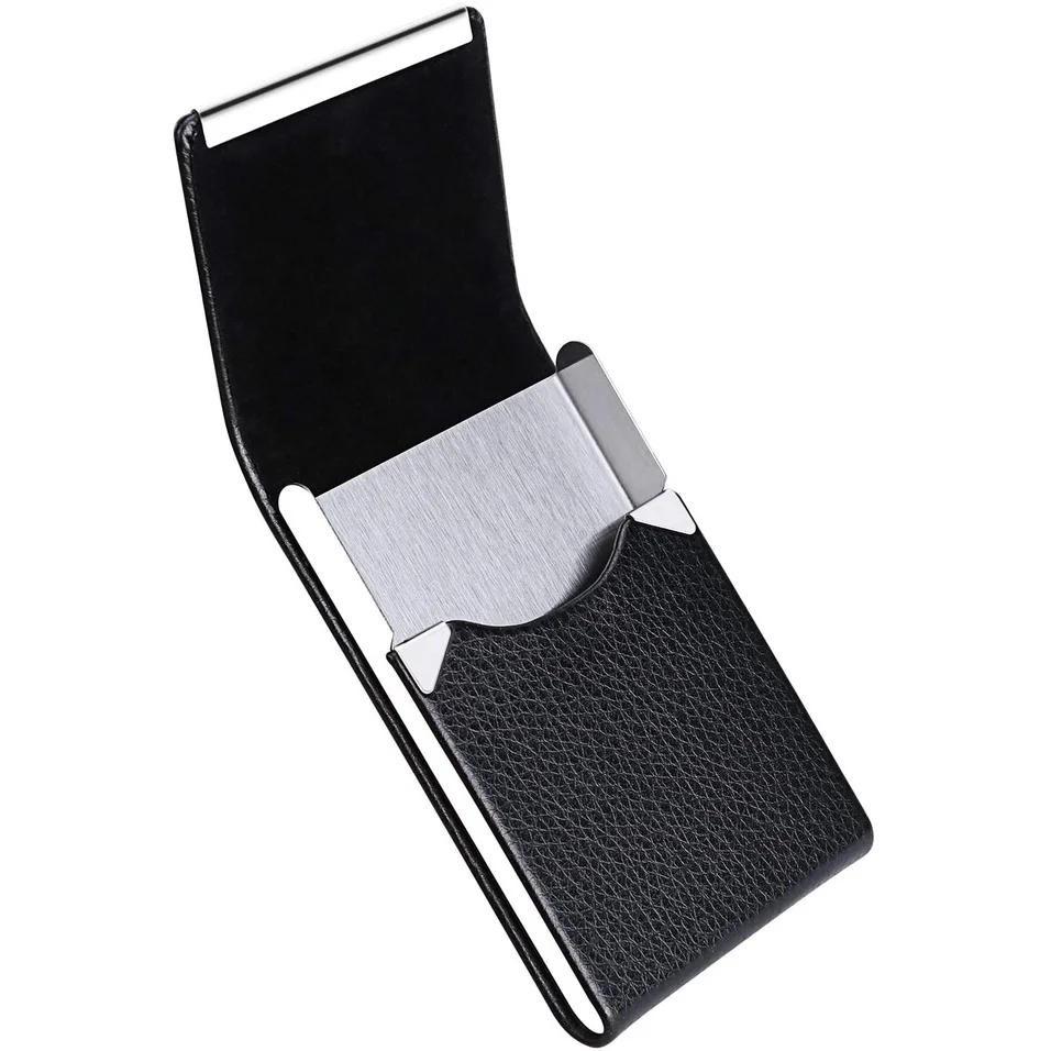Slim Thin Mini Metal Postcard Box Case with Magnetic Closure, RFID Men's Business Card Holders Pocket Card/Cigarette Organizer