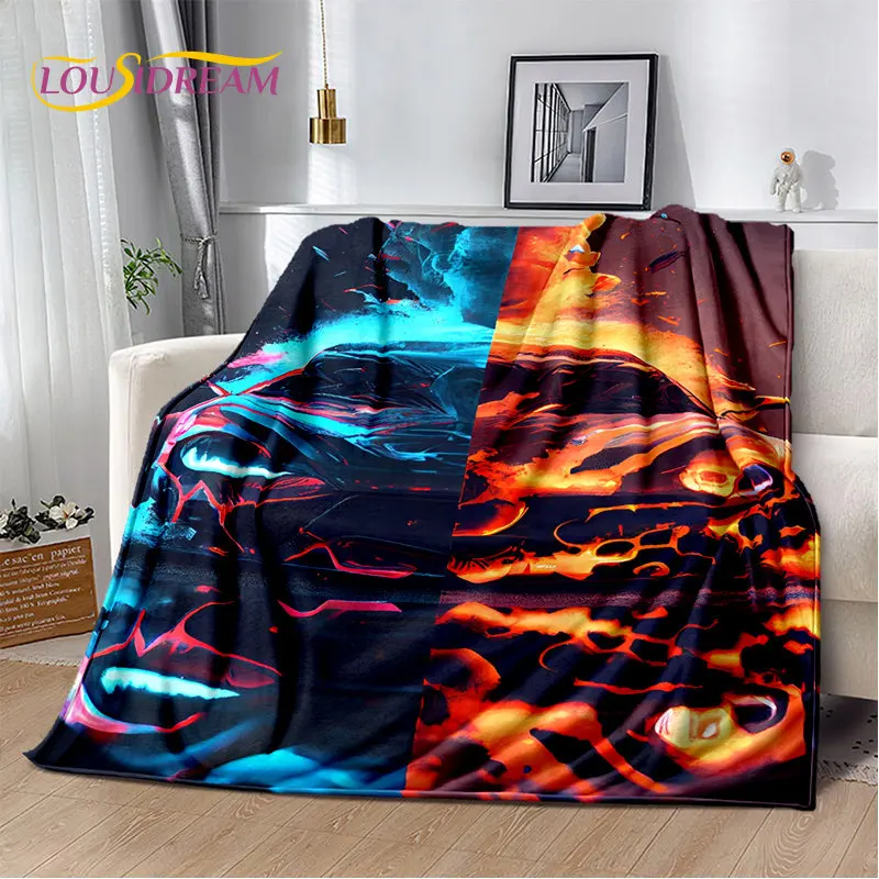 3D Racing Car Soft Plush Blanket,Flannel Blanket Throw Blanket for Living Room Bedroom Bed Sofa Picnic Hiking Leisure Napping