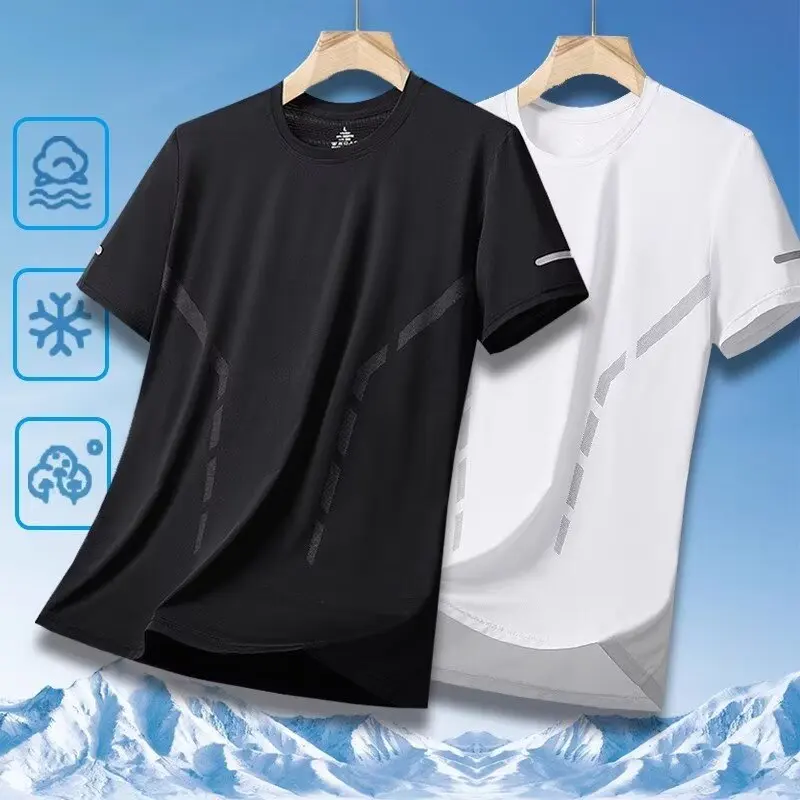 Ice Silk Short Sleeve Women's Summer Mesh Fitness T-Shirt plus Size Quick Dry Breathable Cool Feeling  Color Half Sleeve...