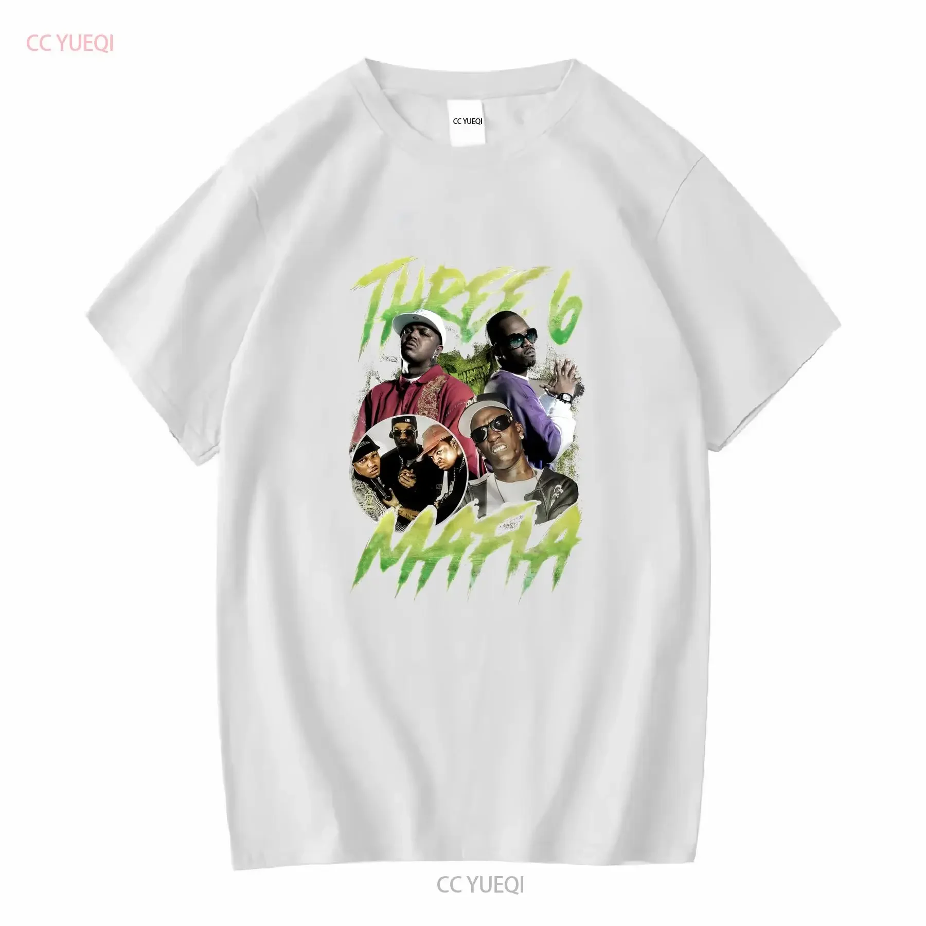 Three 6 Mafia Vintage Style T shirt long or short sleeves vintage Washed fashion Comfortable graphic Stretched designer clothes view 4