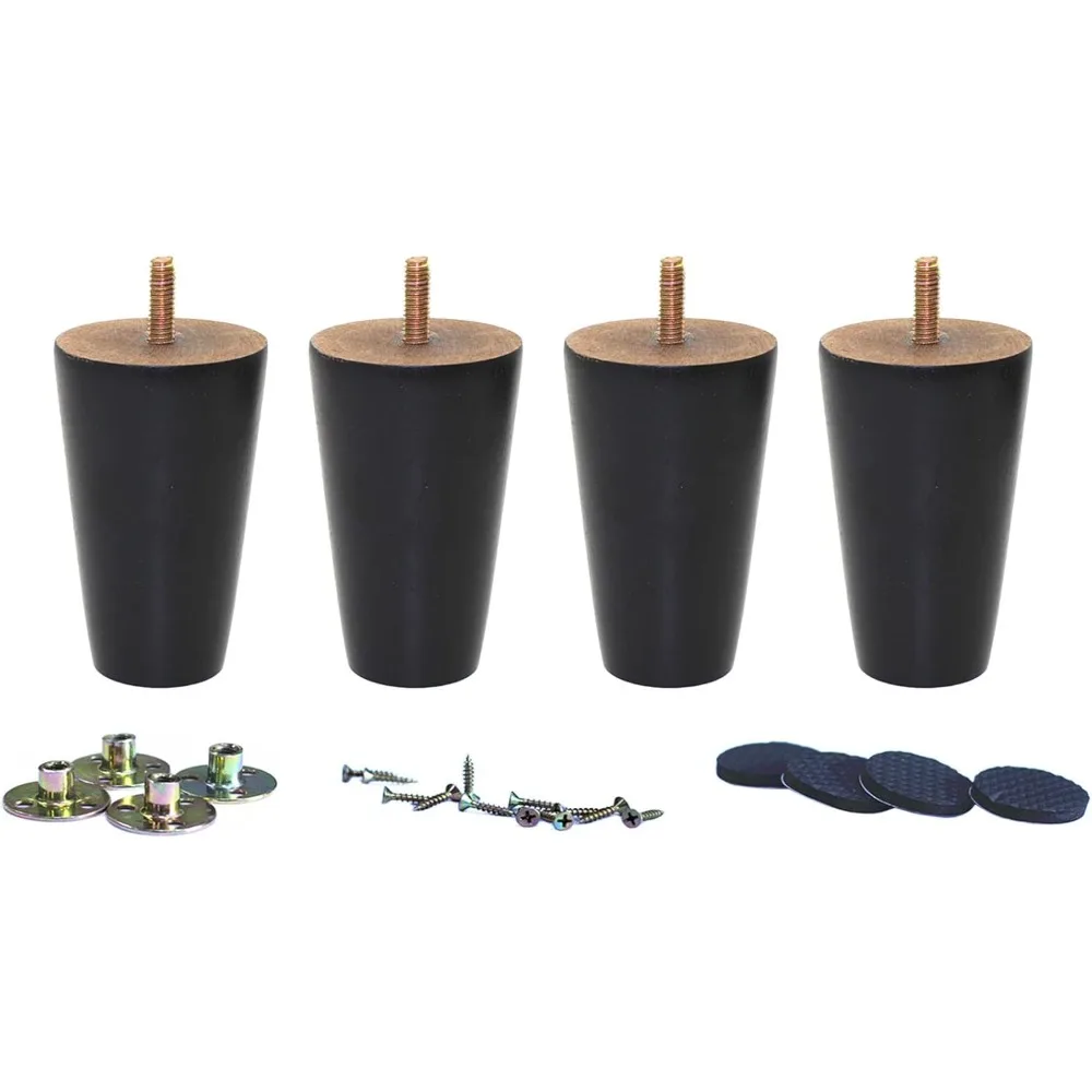 

Black Round Solid Wood Sofa Couch Chair Ottoman Loveseat Table Dresser Cabinet Furniture Legs Wooden Furniture Feet Rep