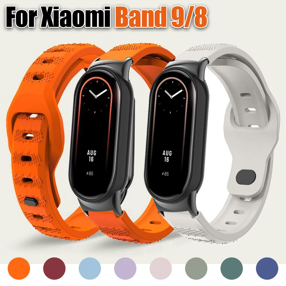 Siliconen band voor Xiaomi Mi Band 9 8 SmartWatch Ademende sportarmband Vervanging polsband voor MiBand 9 8NFC 8 horlogeband