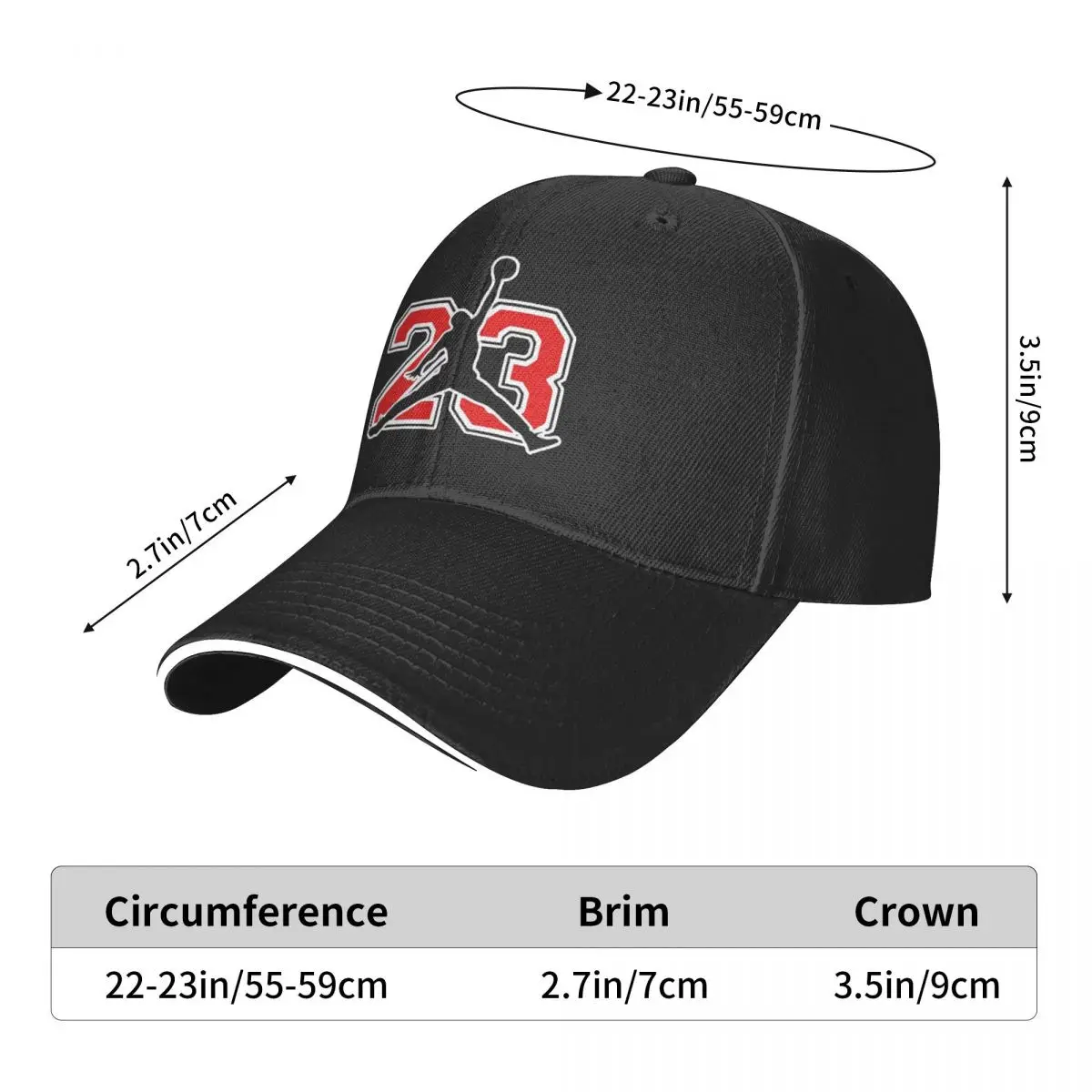 Red Lucky Bone # 23 Number Summer Baseball Caps For Womens Unisex Male Beach Coquette Hat Hip Hop Trucker Cap