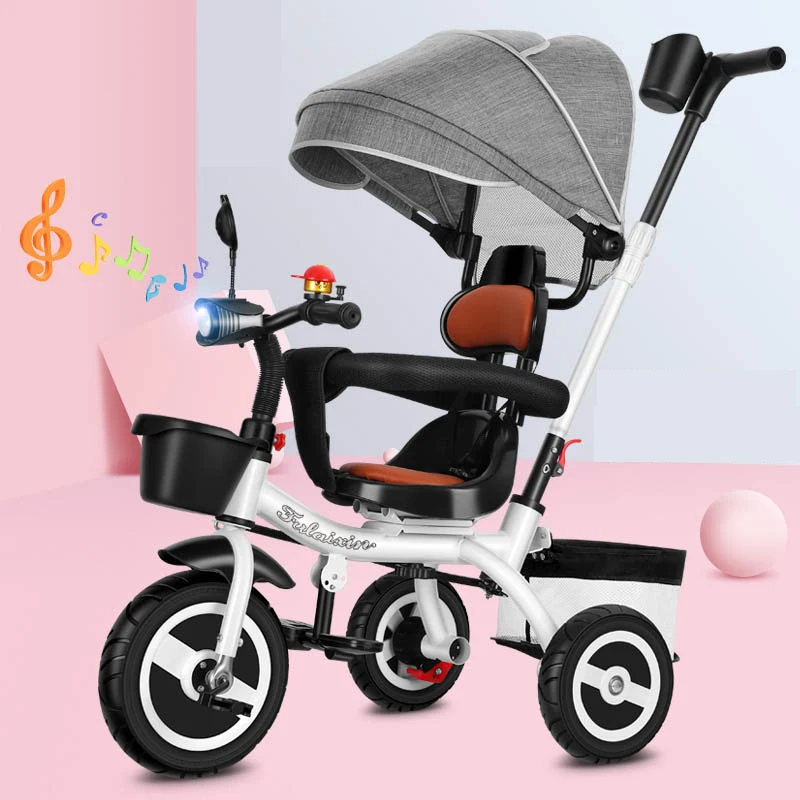 

Children's Tricycle Baby Stroller Bicycle Folding Three Wheels Baby Carriage Multi-function Two-way Reclining Stroller