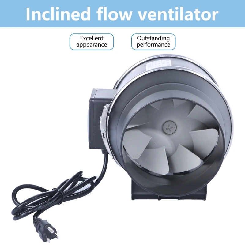 Compact 150mm Plastic Ventilator Fan Energy Saving 6 Inch Plastic Air Duct Fan for Easy Homes Cooling Management