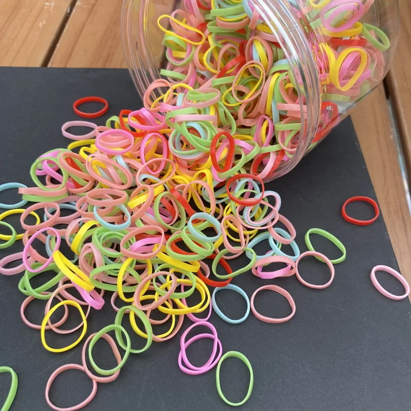 Über 800 Stück/Flasche Baby-Haargummi, Pferdeschwanz, dicke Einweg-Gummibänder, Kinder-Haargummis für Kinder, Mädchen, elastisches Haar-Accessoire – Detail 9