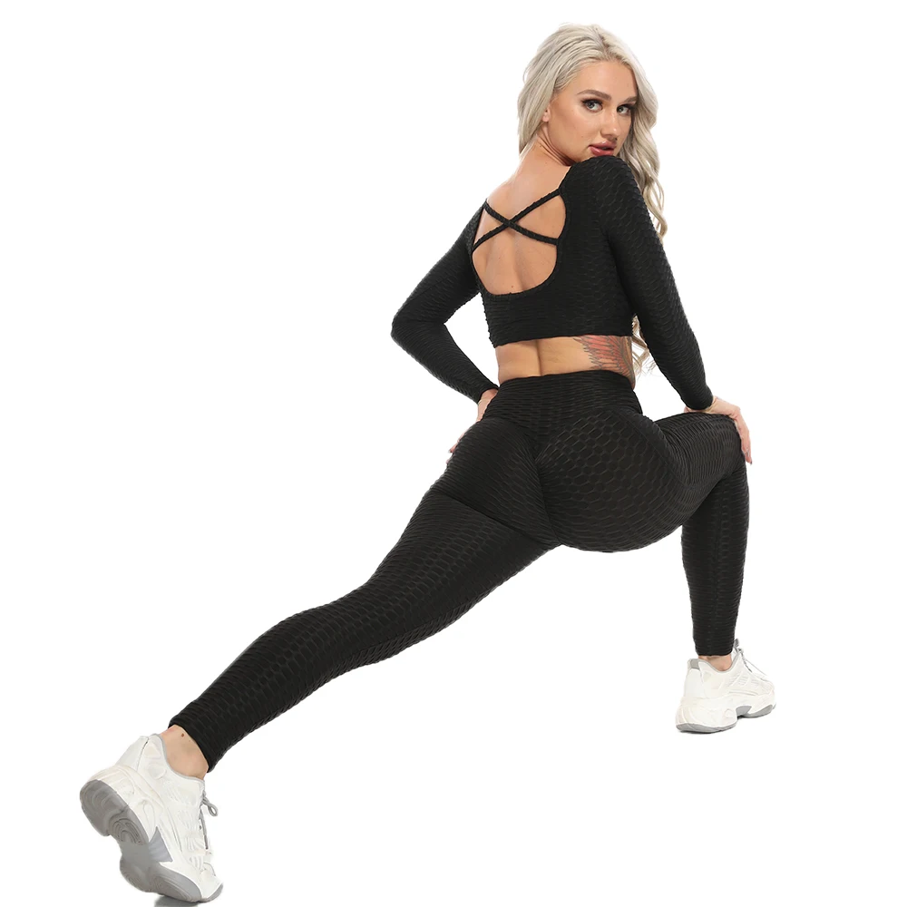 Fitness Yoga Pants Push Up High Waist Leggings For Women Stretchy Gym Textured Leggins Sexy Sports Tights 2021 Running Trousers