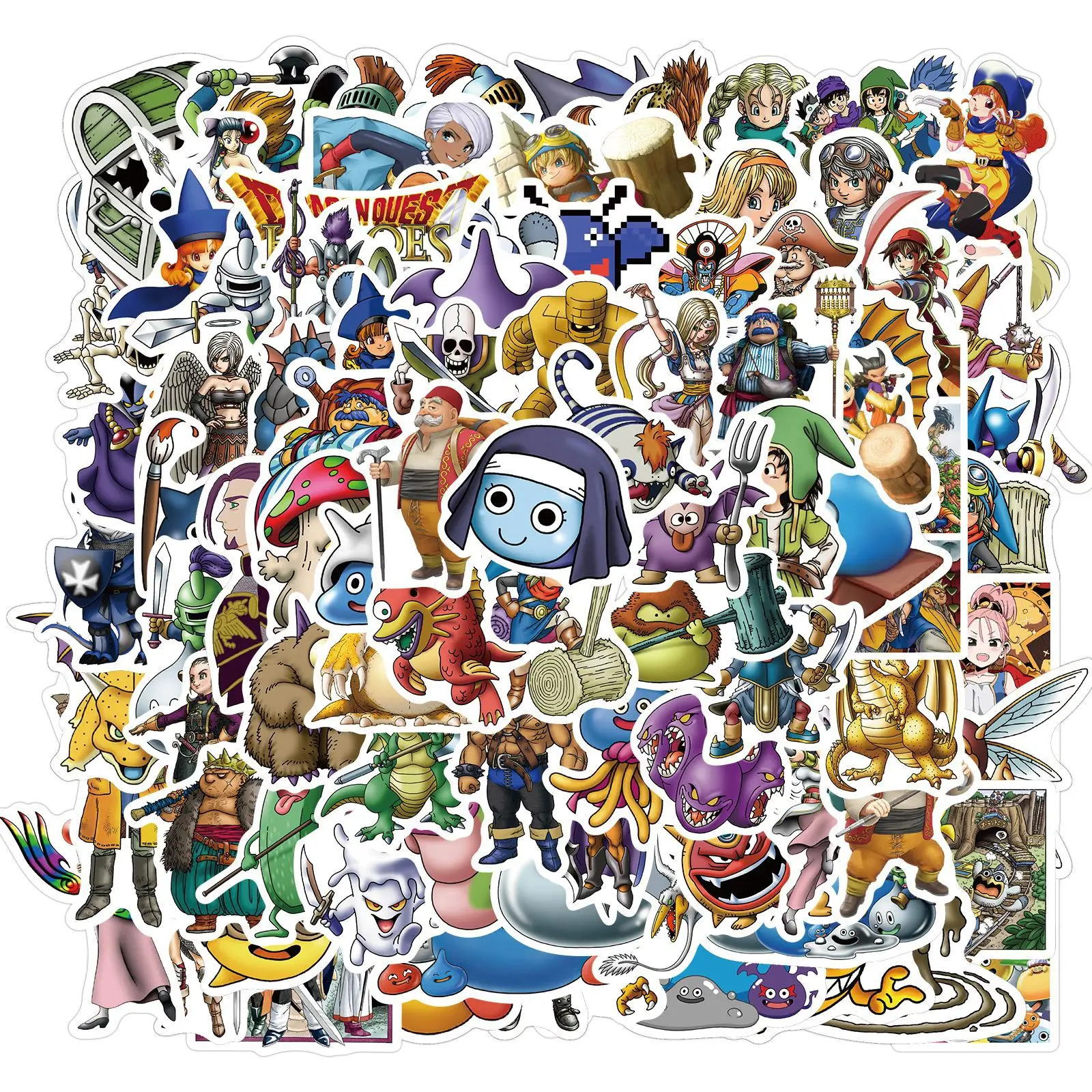 Autocollants de jeu de dessin animé Dragon Quest, 100 pièces, pour bagages, ordinateur portable, téléphone, vinyle, Graffiti étanche, Skateboard, voiture