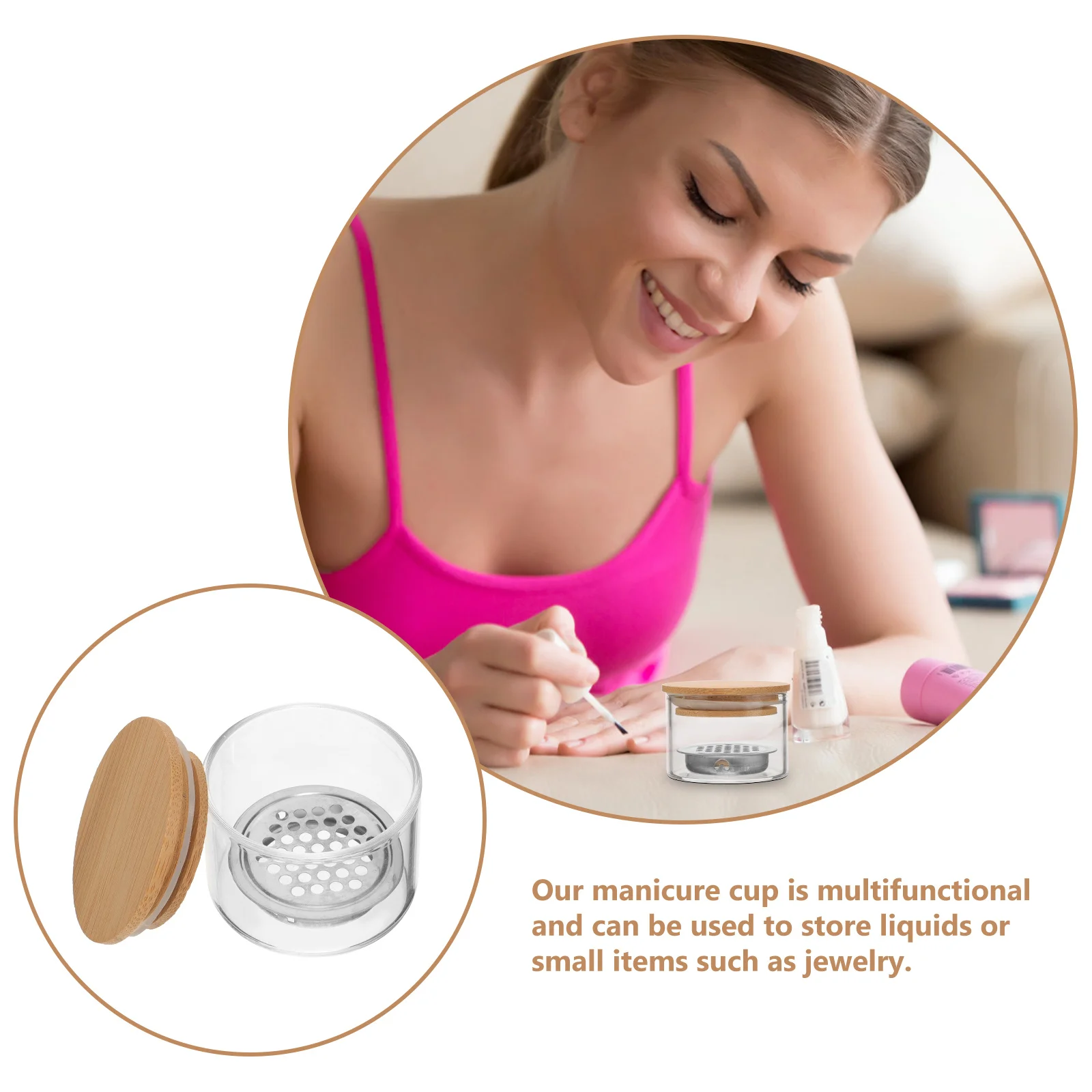 

Glass Nail Dappen Cup Elegant Decorative Manicure Tool Nail Art Dish Accessories Dappen Dish for Acrylic Nails