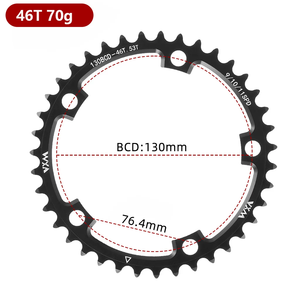VXM Bicycle Double Chainring 130BCD 39T 53T 42T 55T 46T 56T Road Bike Crankset Riding Disc Aluminum Chainwheel Folding Bike Disc