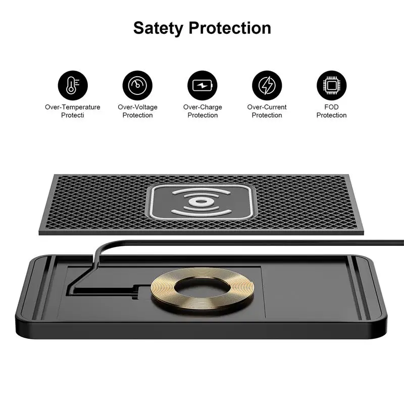 

120W Wireless Charger Car Silicone Pad Stand for iPhone 14 13 12 X Xiaomi Huawei Samsung Mobile Phone Car Fast Wireless Charging