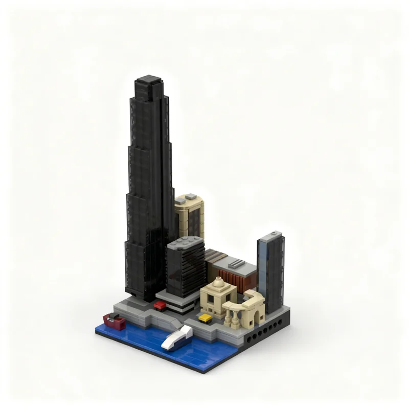 903pcs MOC Manhattan Project Bloc 3 City Model Building Blocks Construction Christmas Gifts Toy Art Display Assemble Creative