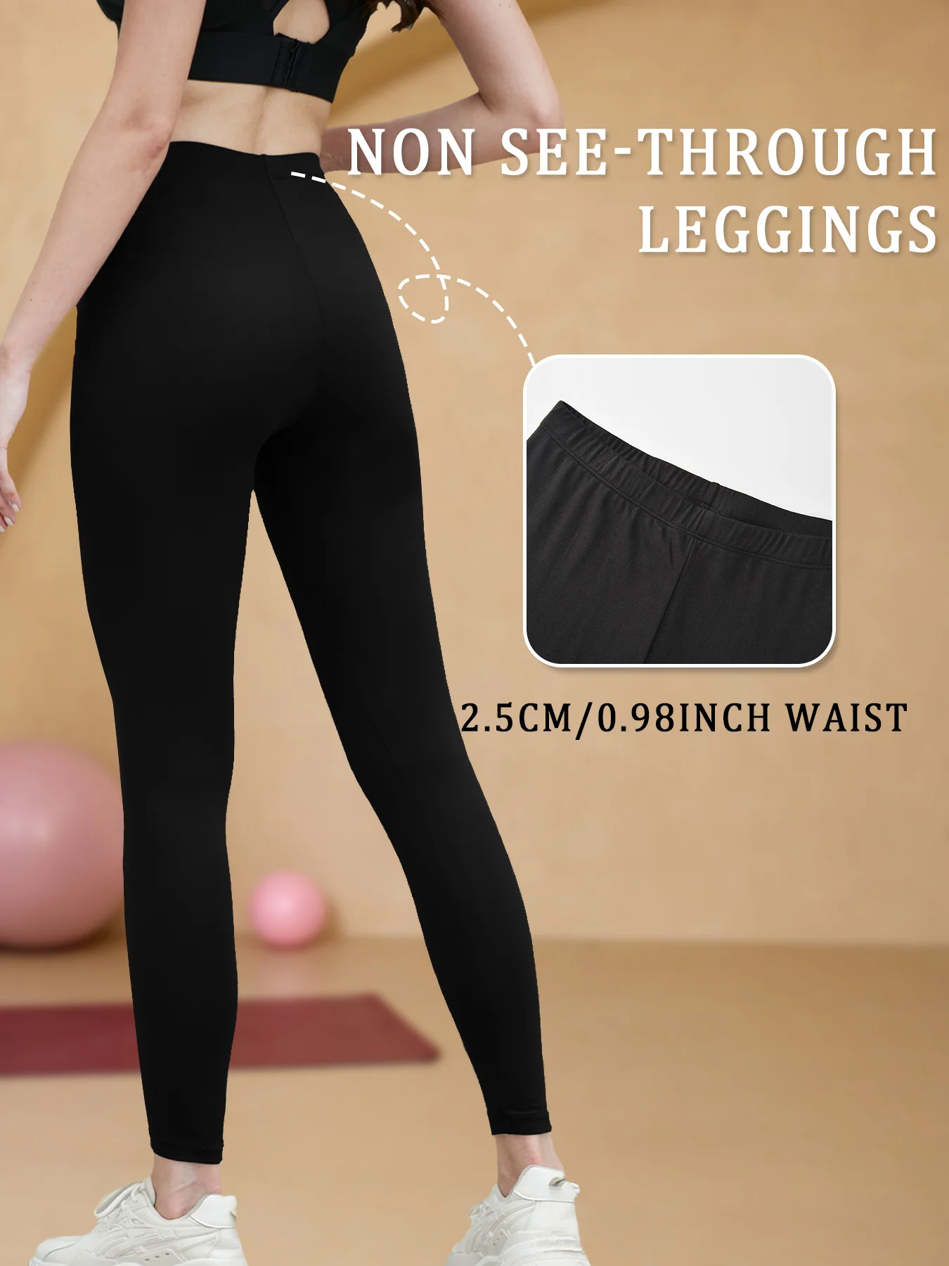 2 Pack Low Rise Women's Leggings with Super Soft Fabric - High Elasticity for Yoga Running Workout and Casual Everyday Wear