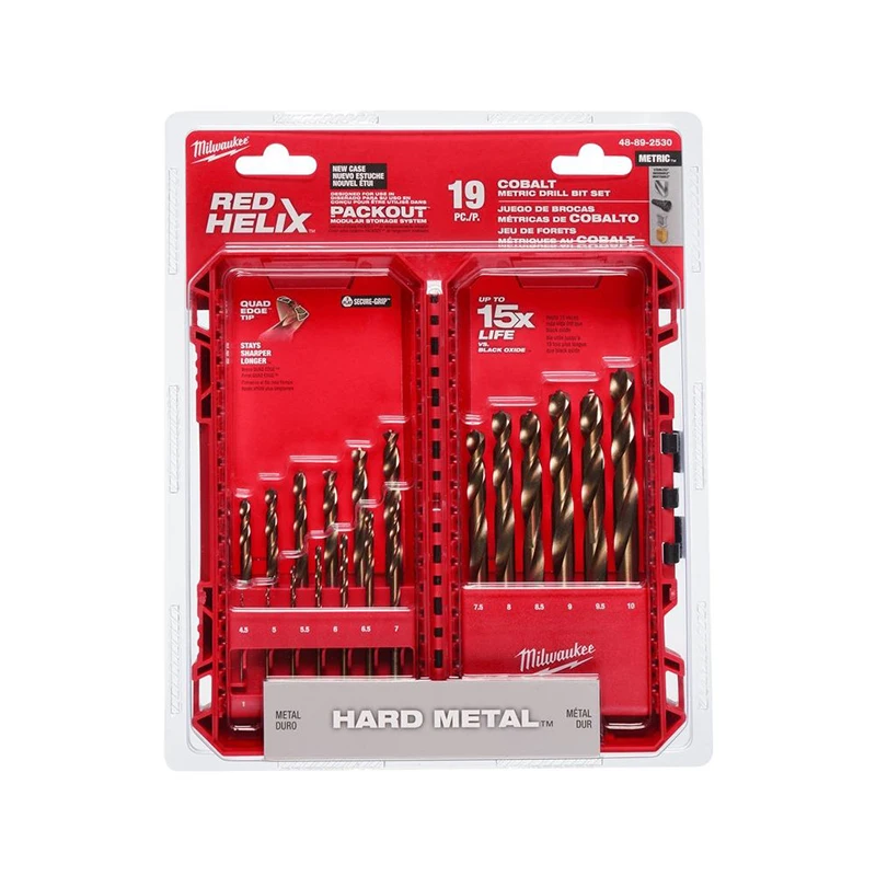 Imagem -03 - Conjunto de Brocas Métricas Milwaukee Cobalto Pannkut 110 mm Acessórios para Ferramentas de Metal Duro Broca Torcida 48892530 19 Peças