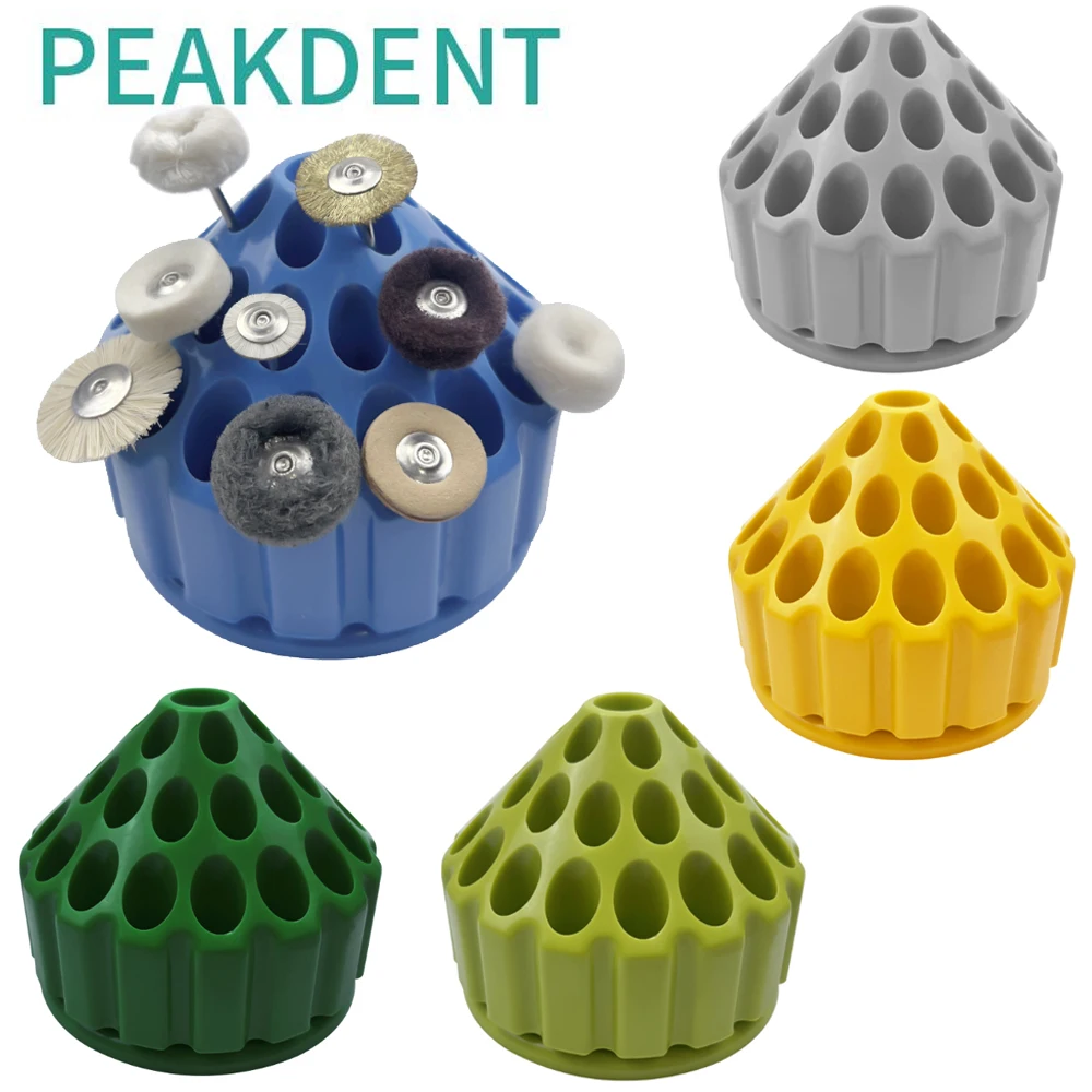 1Pcs 35 Holes 360 Degree Dental Rotating Storage Box Plastic Bur Holder Block Case Polishing Head Placement Box Dentist Tool