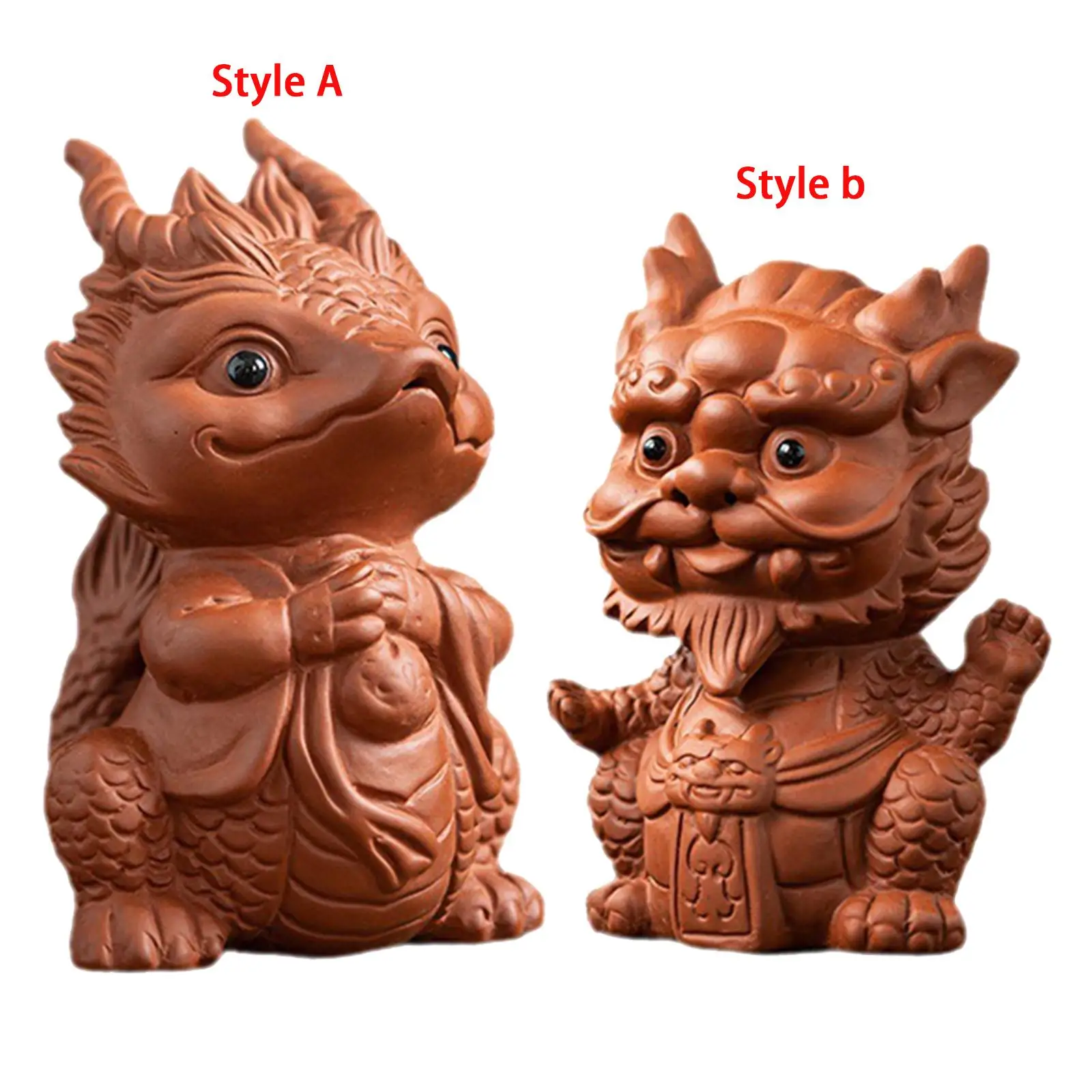 Chinese Dragon Tea Pet Miniature Statue Artwork Miniature Sculpture Pixiu Statue for Office Home Lightweight Table Bedroom