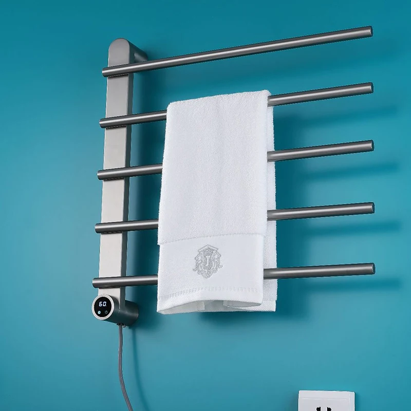 OXG toallero eléctrico soporte de toalla calefactor adecuado para baño toallero calefactable temporizador incorporado calentadores de toallas calentados