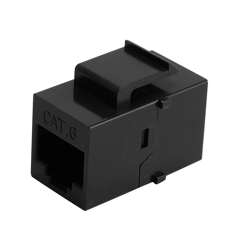 Imagem -06 - Conector Rj45 para Rede Ethernet Adaptador Cat6 Extensão Cat6 Lan Cat Cor Preta Extensor 100 Pcs