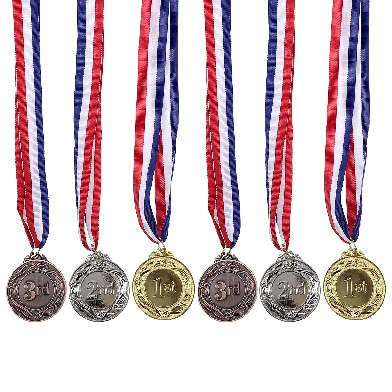

6pcs Medals For Competition Awards Sports Match Zinc Alloy Party Supplies Birthday Favors Student Rewards
