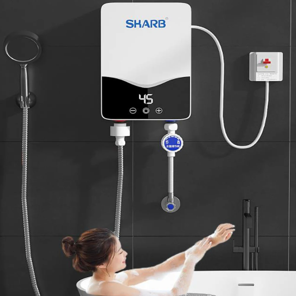Heatershower termostato de água elétrica pequena inteligente rápida aquecimento máquina banho cozinha do agregado familiar cozinha tesouros