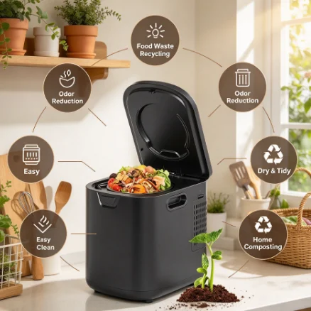 Latest Fully Automatic Kitchen Organic Food Waste Ingredient Recycling Composter Electric Household Food Waste Composter