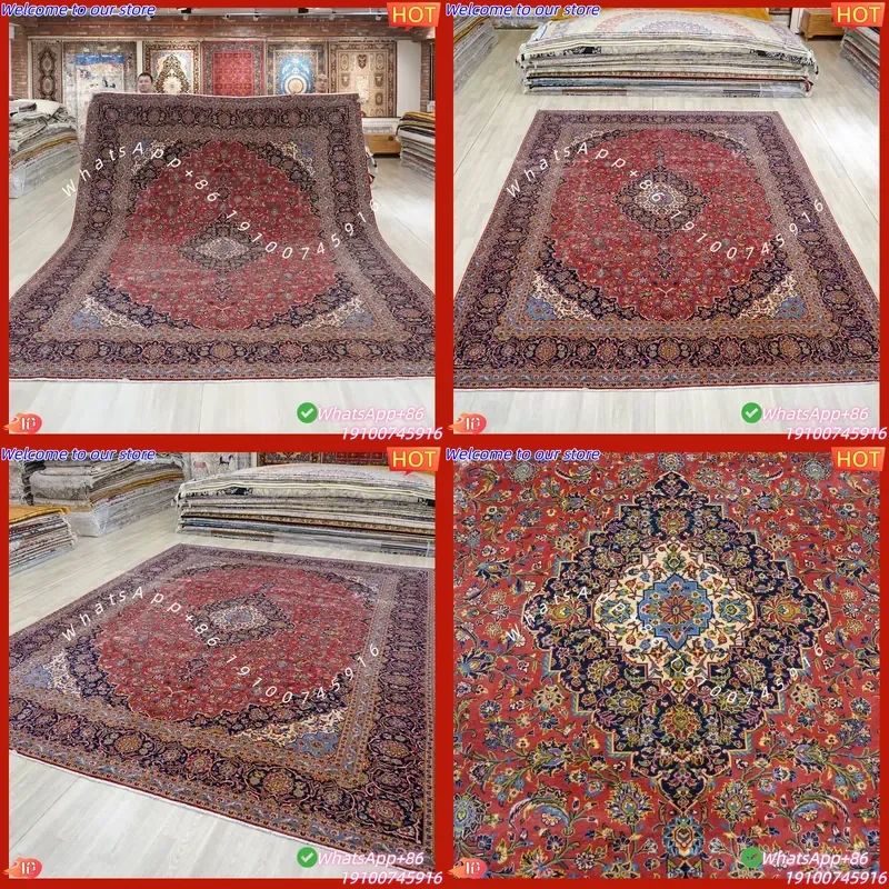 CECertificate 307x385cm Large Persian Wool Silk Carpet Hand Knotted Traditional Wool Carpet