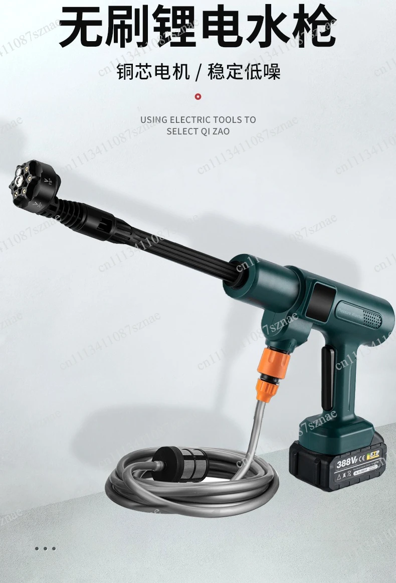 200Bar Brushless Electric High Pressure Water Washer Cleaner 3000W 6 in1 Car Garden Spray Gun For18V Battery Pin