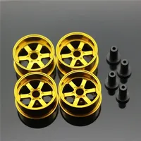 Middle Diameter Lightweight Wheels Self-made Parts For Tamiya MINI 4WD Colored Wheel w/Aluminum Disc L005 1Set /lot