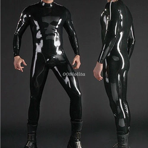 Latex Rubber Gummi Bodysuit Racing Suit Kostüm Ganzanzug Catsuit Size XS-XXL