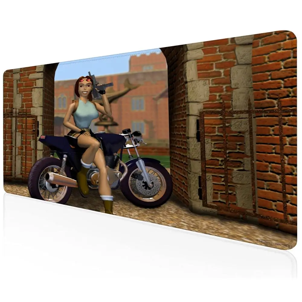 لارا كروفت تومب رايدر ماوس الوسادة 1000x500 XXL كبير ل FPS eSports الألعاب عدم الانزلاق مكتب لوحة المفاتيح الحصير حصيرة مكتبية