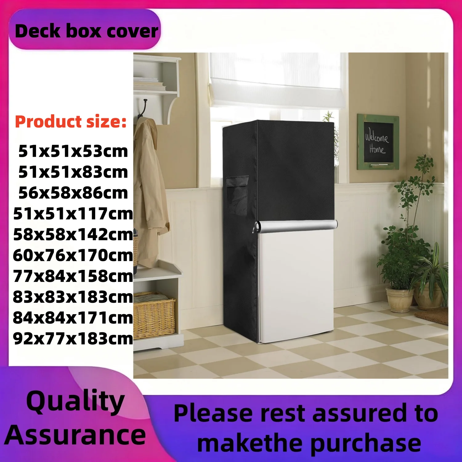 Upright Freezers Cover,with Double Zipper for Outdoor 7.6-10.1 Cubic Feet Compact Stand Up Freezer Covers