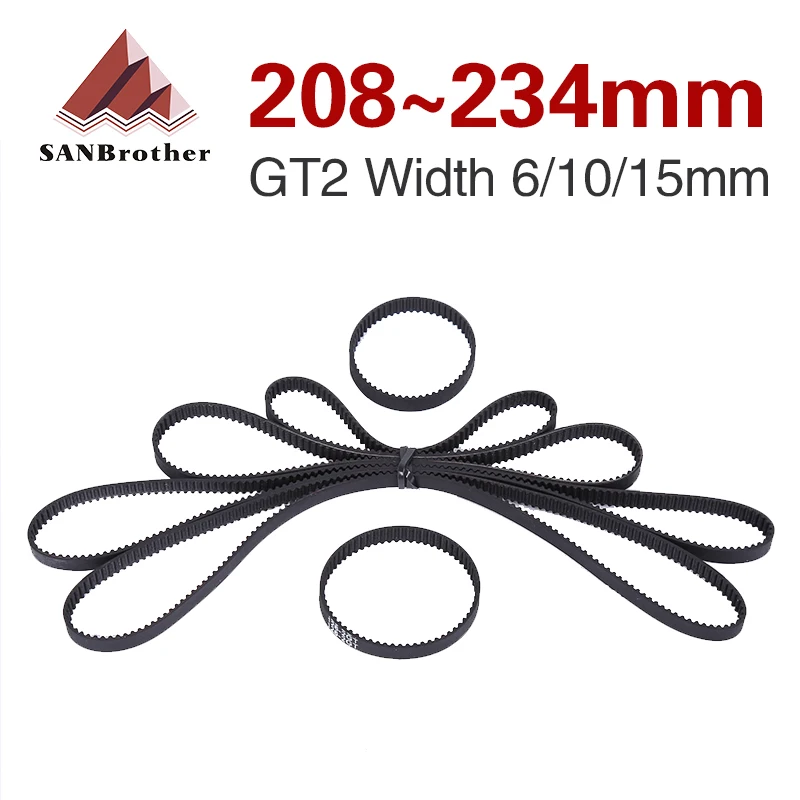 

GT2 Closed Loop Timing Belt Rubber 6/10mm 208 210 212 214 216 218 220 222 224 226 228 230 232 234mm Synchronous 3D Printer Parts