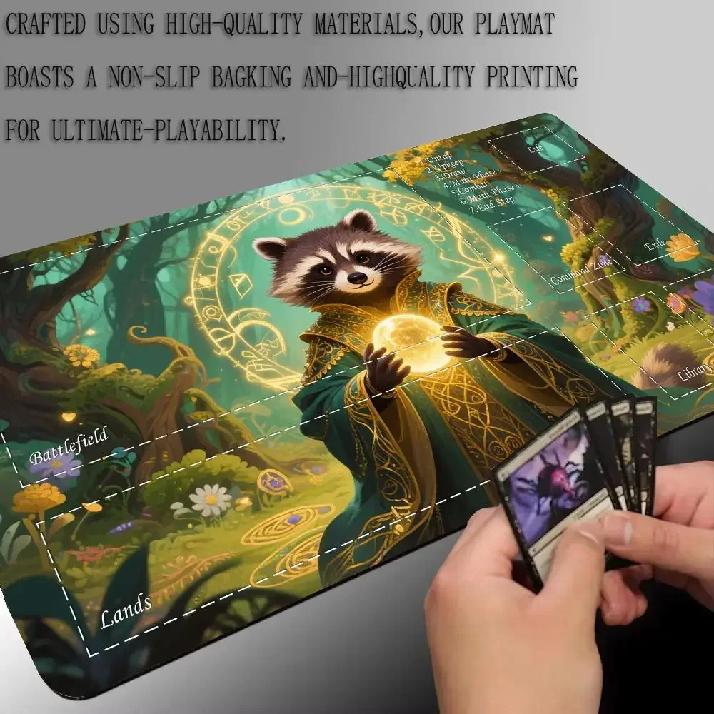 Magic Playmat kaart gaming mat met zones magic Raccoon Mentor mtg speelmat rubber antislip Bureaumat gamer toetsenbord mousepad