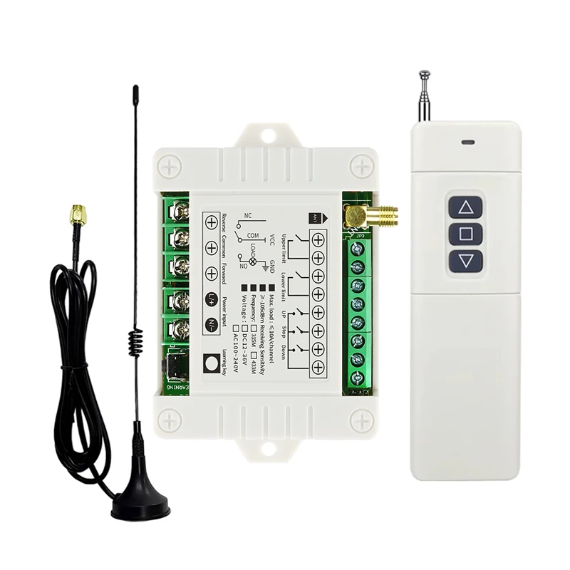 Long  RF AC 110V 220V Electric Door/Curtain/Shutters Limit Wireless Radio Remote Control Switch For Forward and Reverse Motors