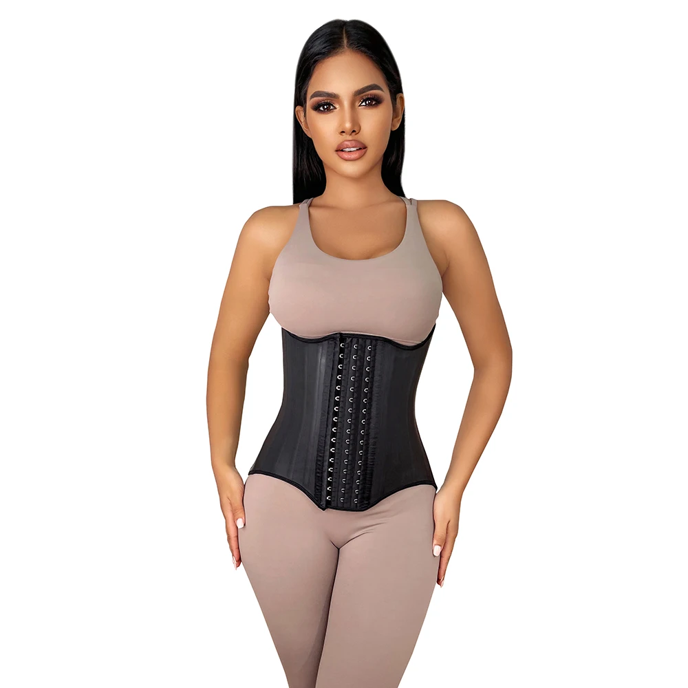 25 Steel Boned Latex Corset Women Underbust Korset Waist Trainer Girdle Slimming Shaper Belt