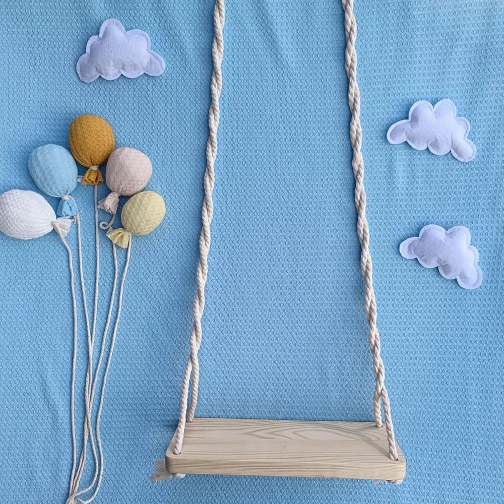 Professional Newborn Photography Prop Swing Set with Balloons Clouds - Perfect for Newborn Photoshoot Accessories