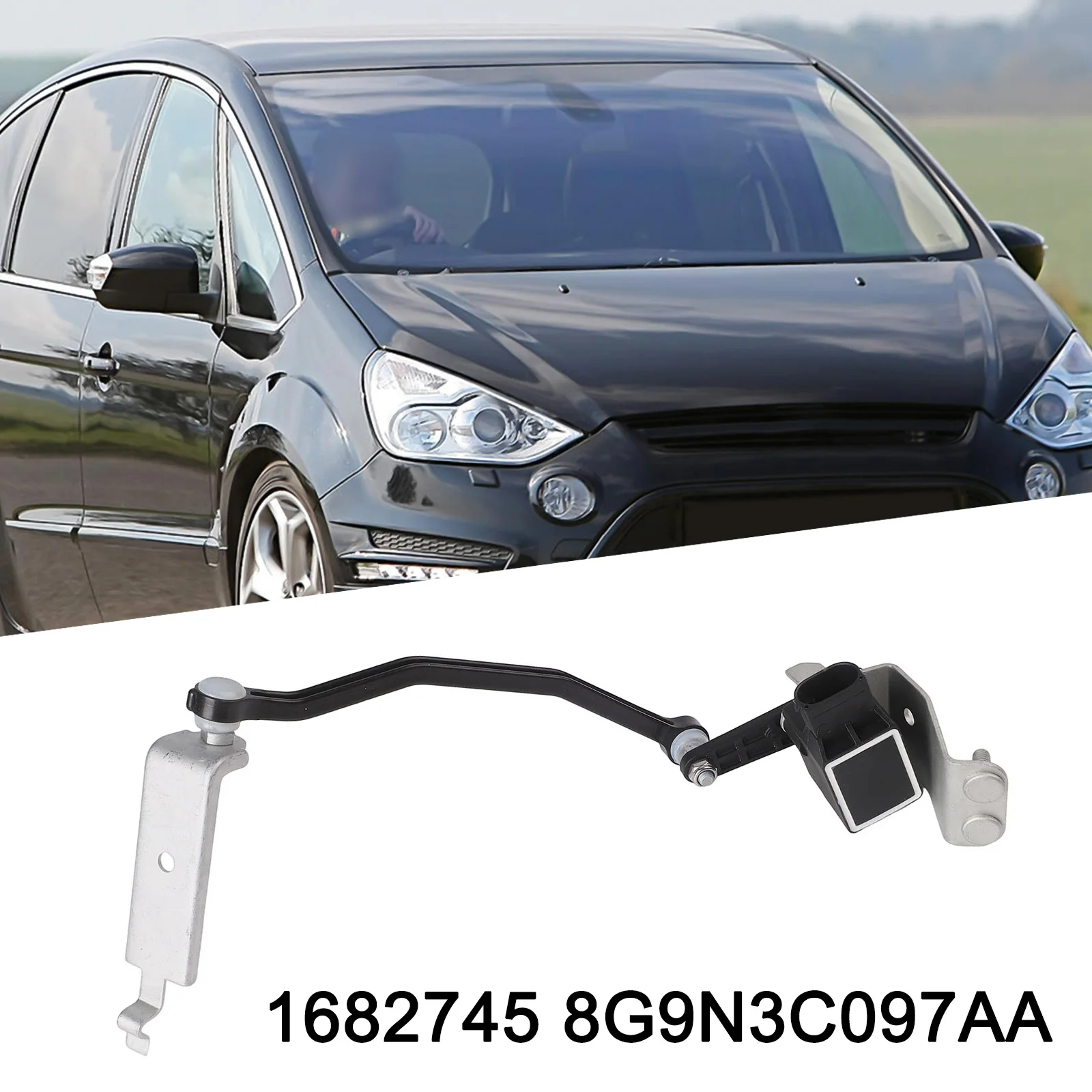 

For Ford S-Max 2006-2014 Front Right Leveling Sensor Vehicle Headlamp Adjustment Black Made Of ABS Non-Deformation Feature