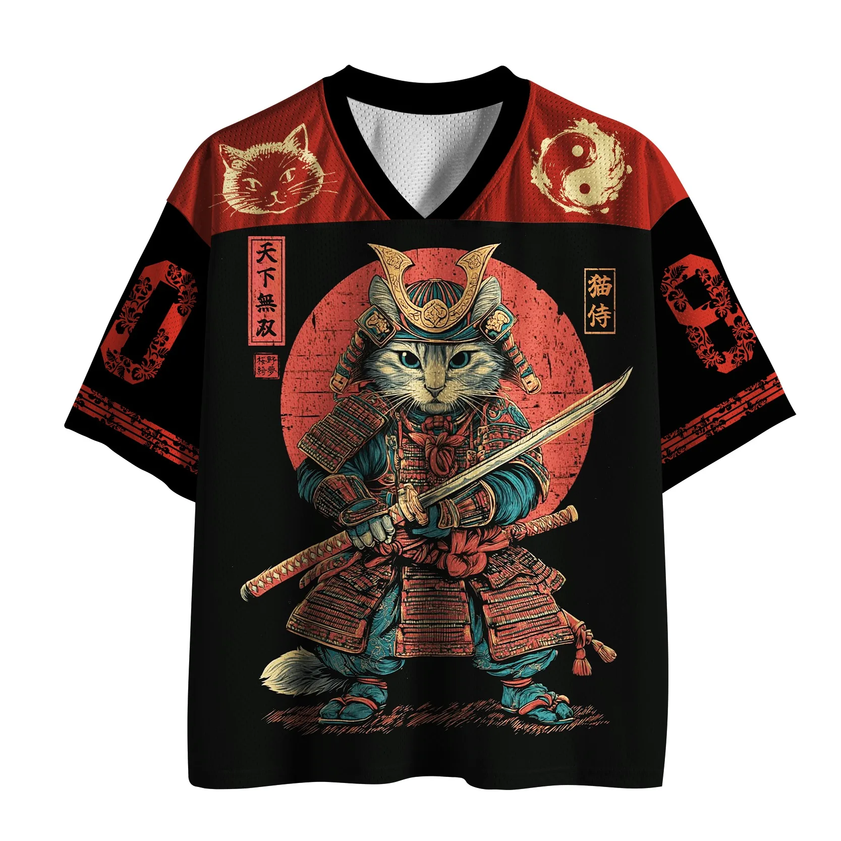 2026 Neues Sommer-Herren-T-Shirt im japanischen Stil mit V-Ausschnitt, modisches Fußball-Shirt, Outdoor-Sport-Oberteil, locker sitzendes Freizeit-T-Shirt mit schnelltrocknender Funktion – Detail 4