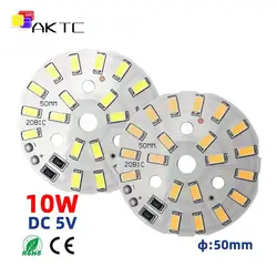 10 sztuk/partia okrągłe światło LED 5V 10W niskie napięcie SMD5730 20 LEDs 3000K ciepłe lub białe światło 6000K z funkcją ściemniania żarówki źródło