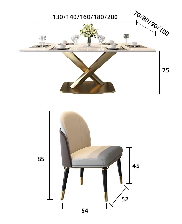 طاولة طعام وكراسي حديثة، منزلية، شقة صغيرة، طاولة طعام، مصمم، فاخرة خفيفة #5